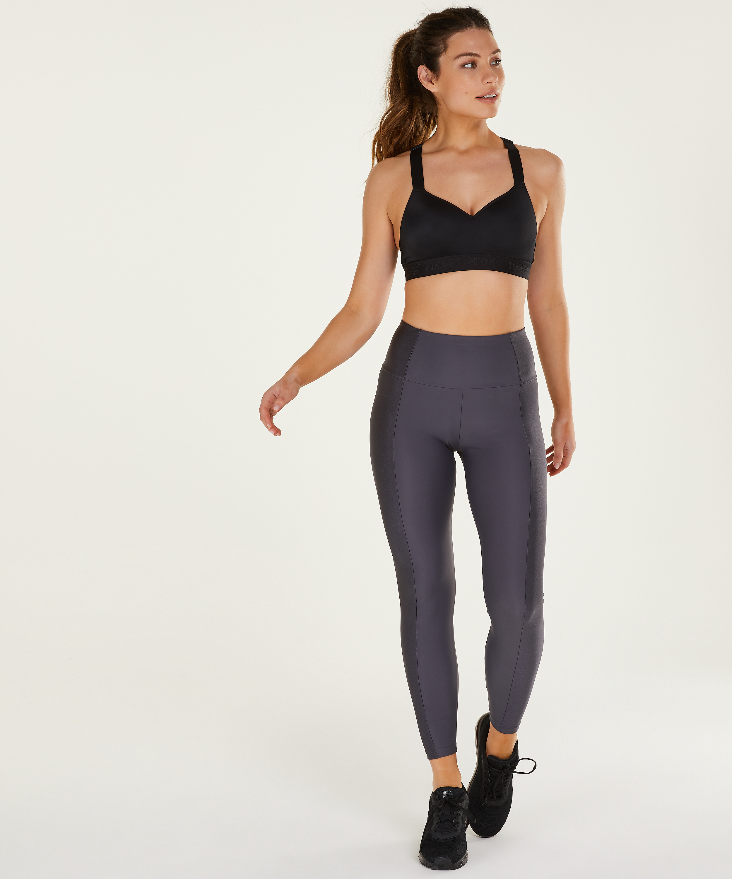 Legginsy sportowe z wysokim stanem HKMX Shine On, Szary, main