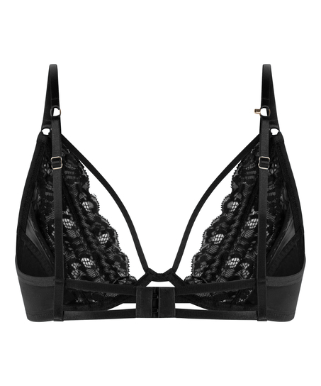 Nieusztywniany biustonosz z fiszbinami Cinnamon, Czarny