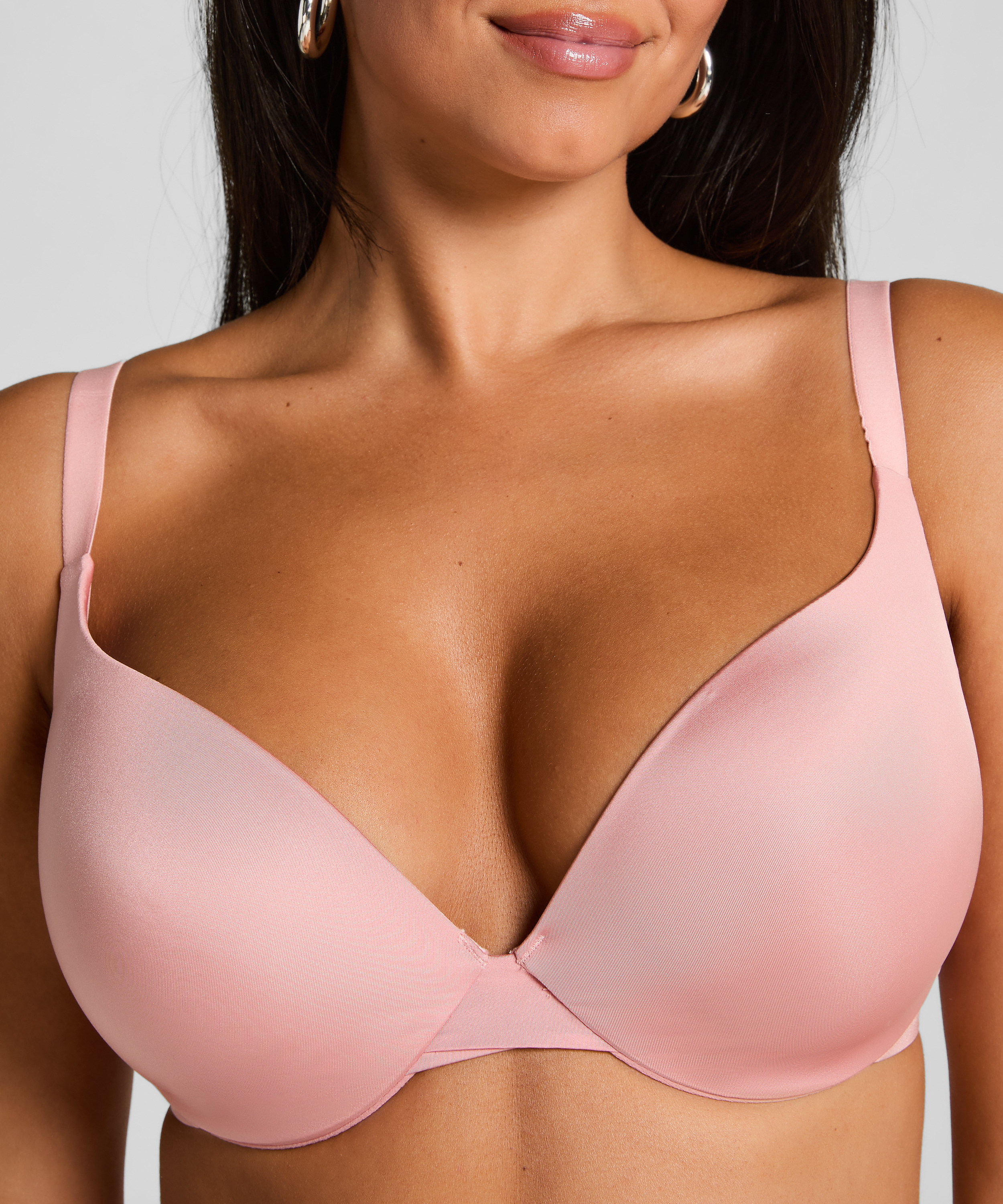 Usztywniony biustonosz push-up z fiszbinami Smooth, R&oacute;żowy, main