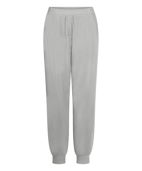 Joggery z tkaniny wafel, Szary