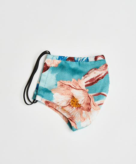 Maska na twarz z nadrukiem, Niebieski