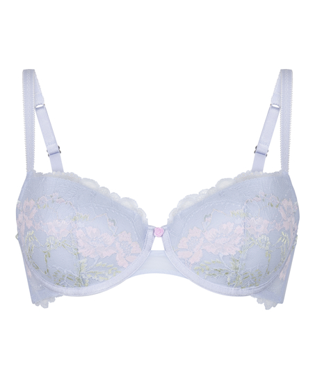 Biustonosz Miri z Fiszbinami i Wyści&oacute;łką &ndash; Romantyczna Koronka, Niebieski