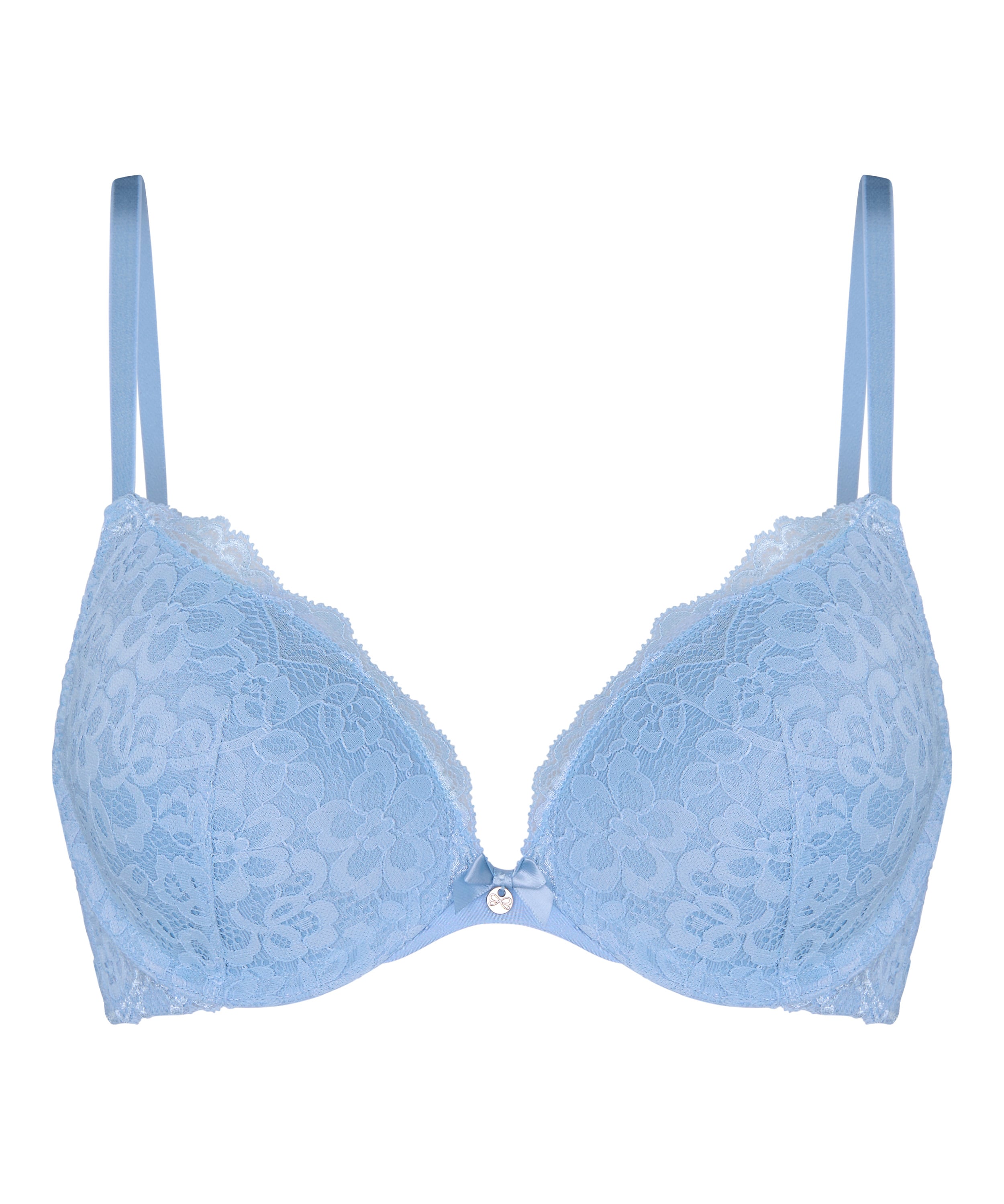 Wyściełany biustonosz push-up z fiszbinami Marine, Niebieski, main