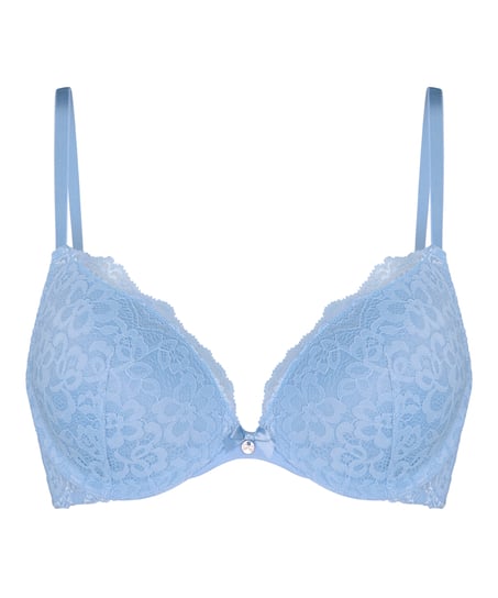 Wyściełany biustonosz push-up z fiszbinami Marine, Niebieski