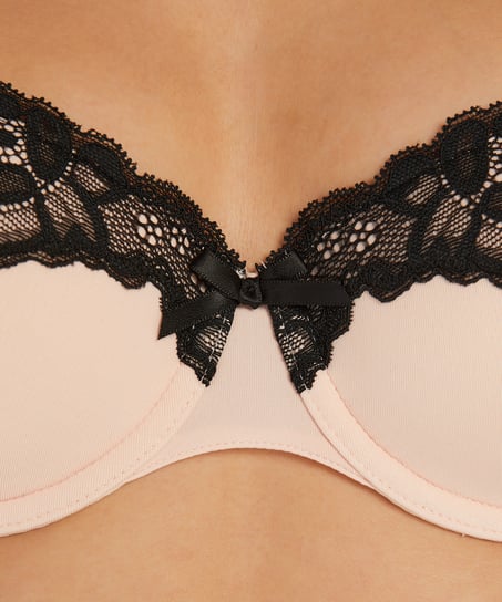 ﻿Biustonosz usztywniany z fiszbinami Secret Lace, Różowy