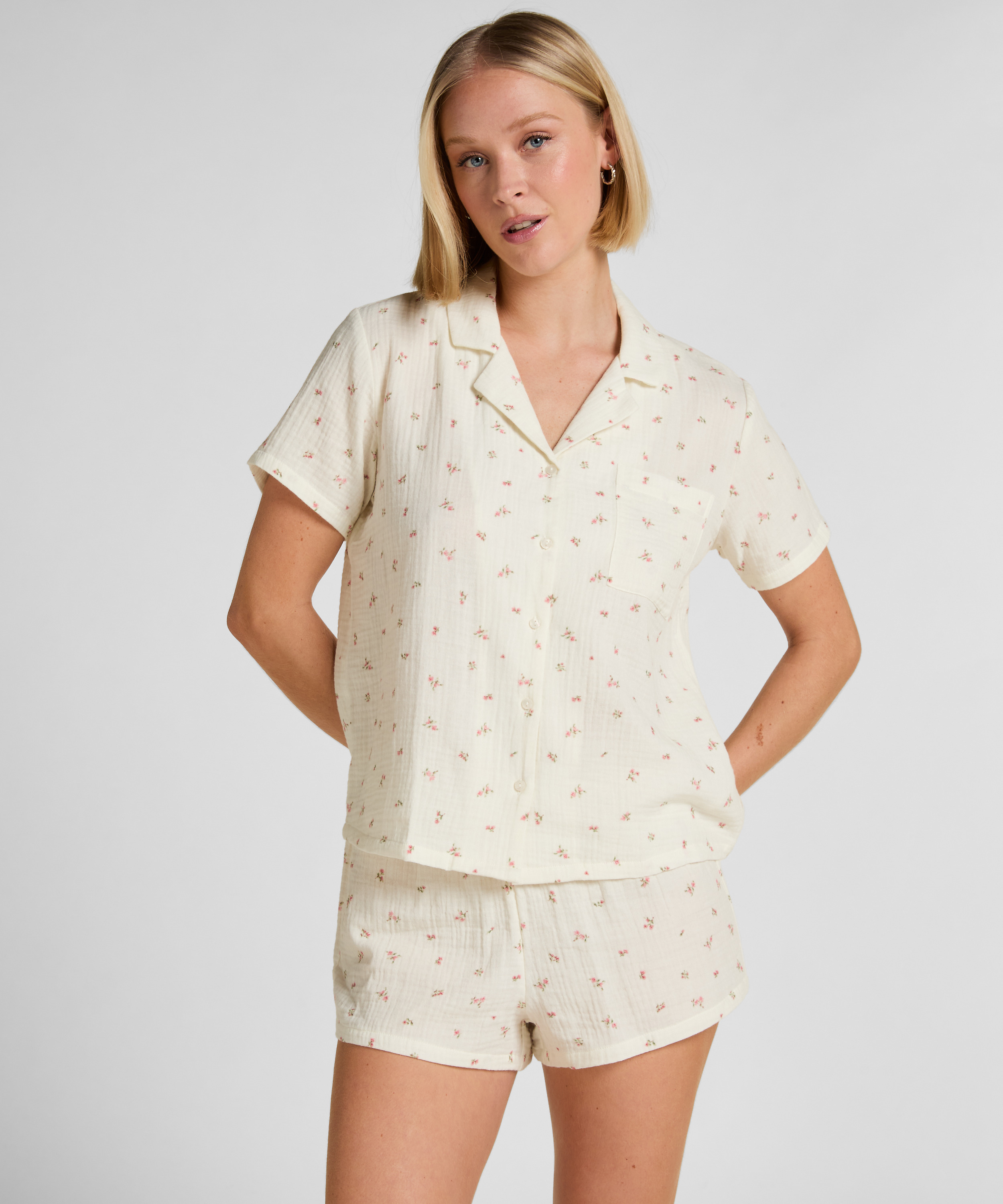 Muślinowa narzutka, Biały, main