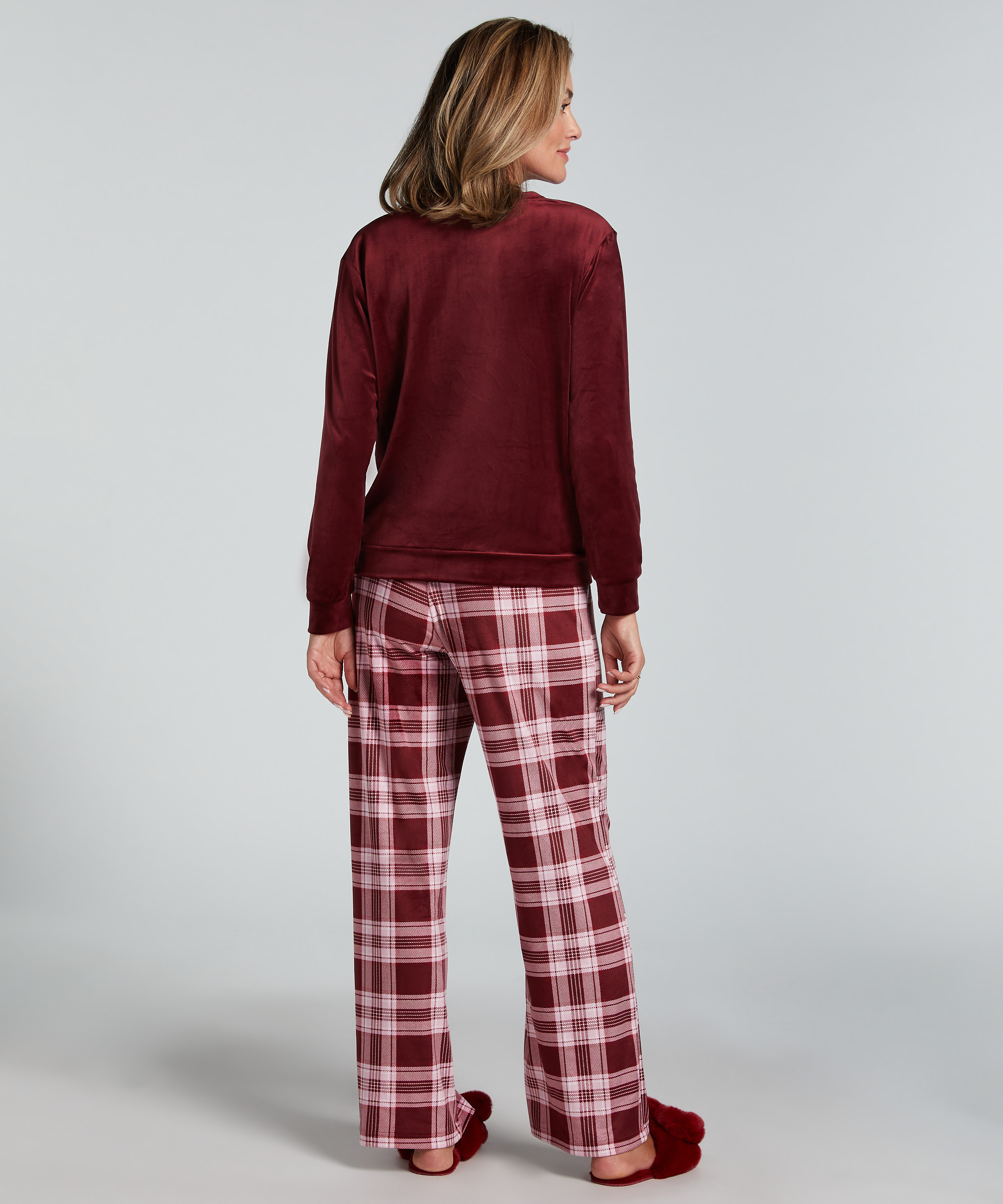 Piżama we wz&oacute;r Velours, Fioletowy, main