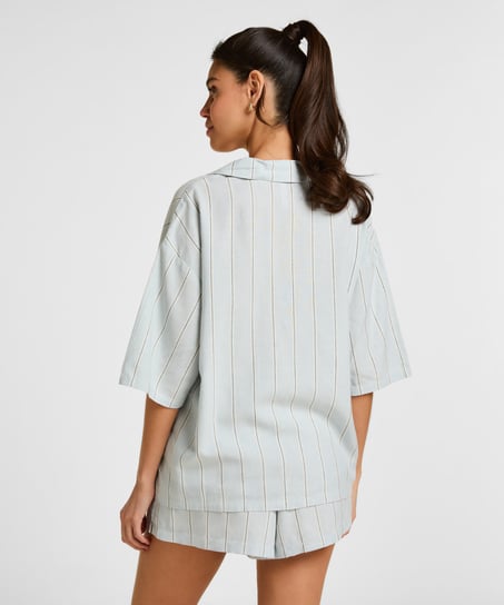 Spodenki Lniane, Niebieski