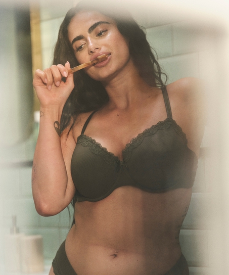 ﻿Biustonosz usztywniany z fiszbinami Lola, Zielony