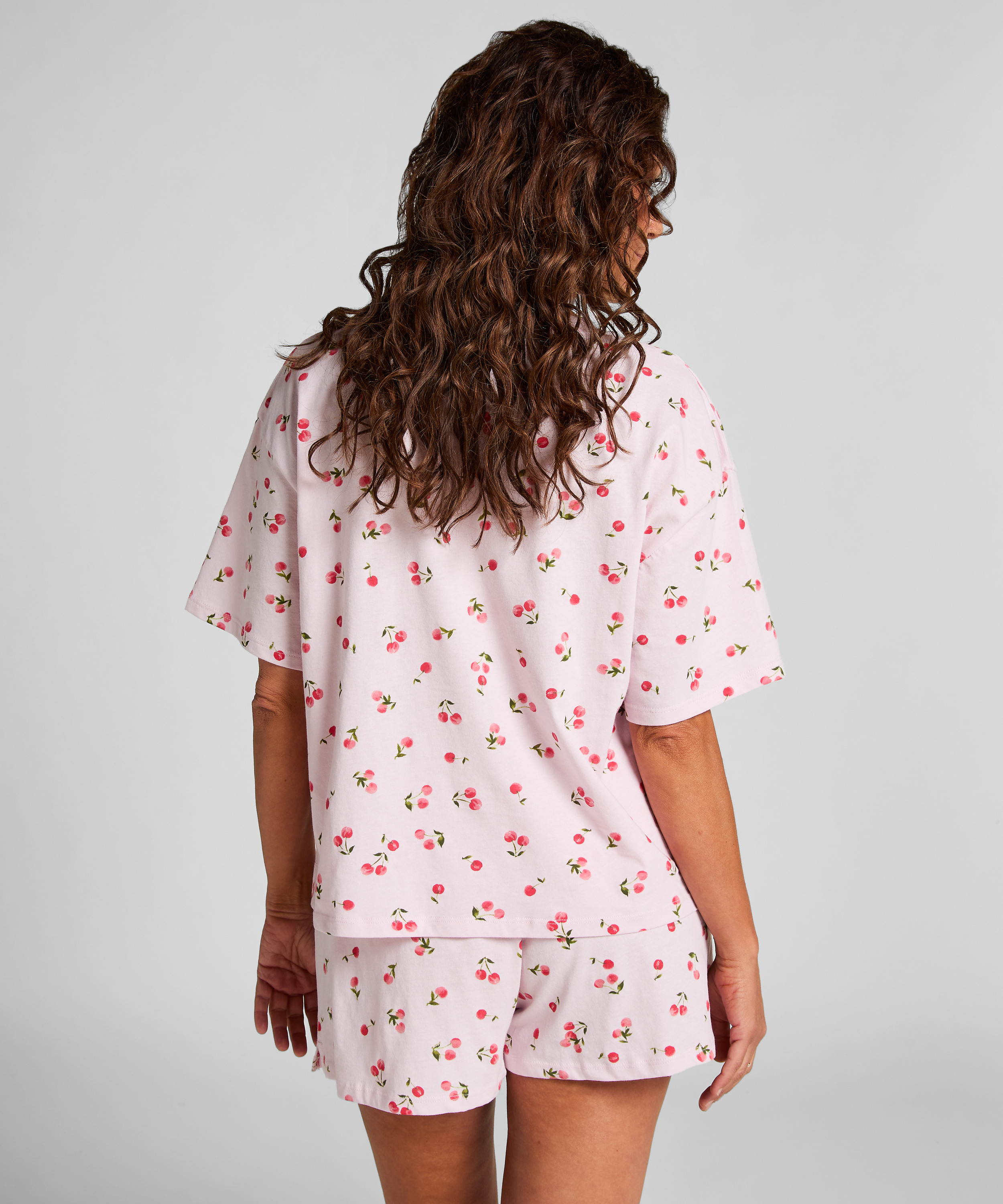 Zestaw piżamowy z bawełny, Fioletowy, main