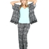 Pyjama pants Macy lace print, Czarny