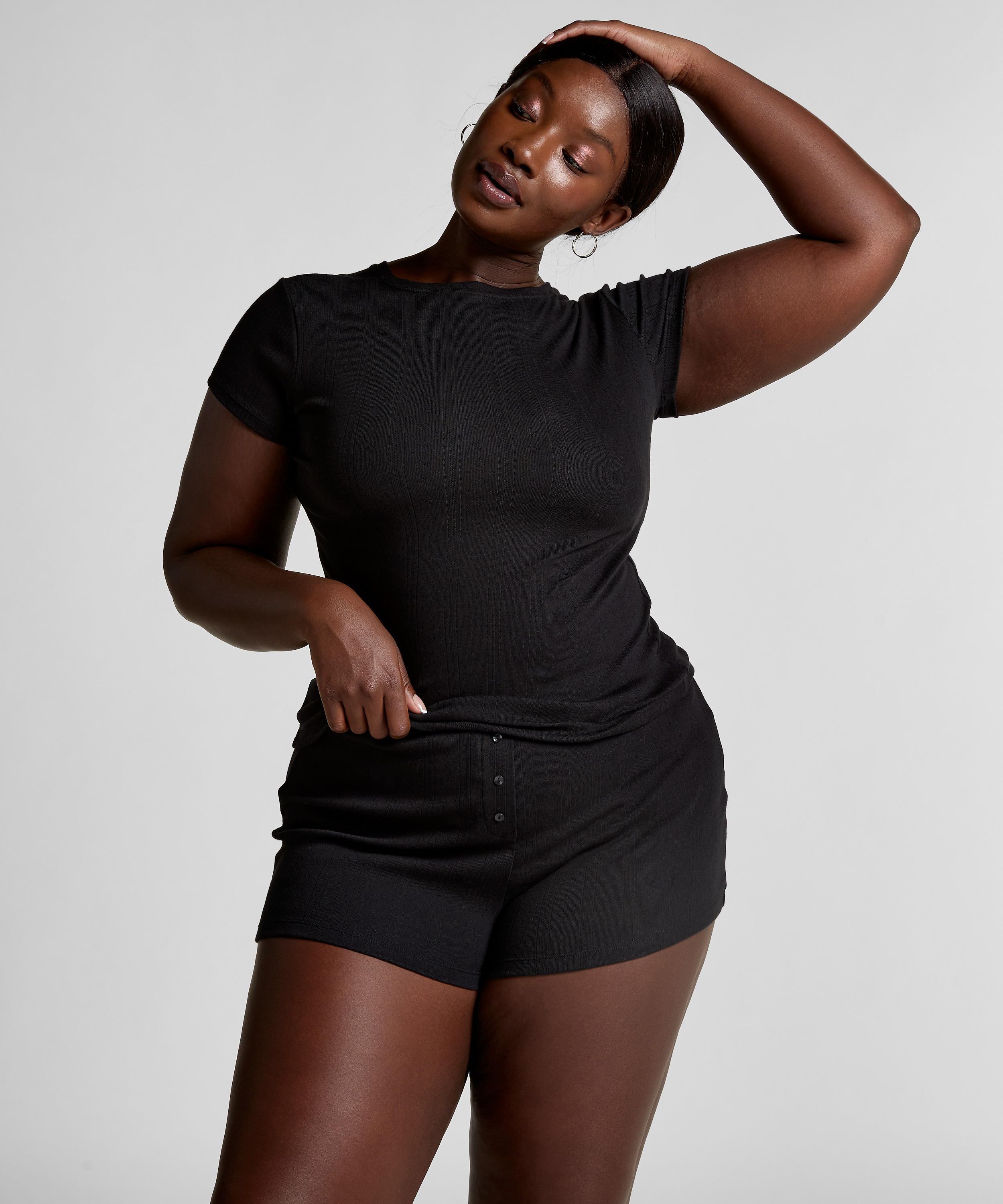 Top Pointelle, Czarny, main