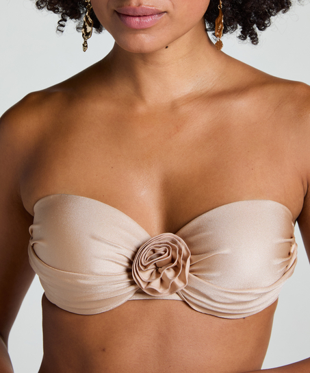 Top od bikini Lima Bandeau, Beżowy