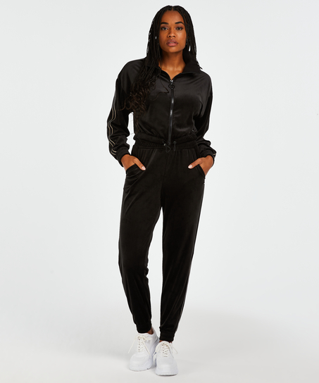 Welurowa spodnie sportowe HKMX, Czarny