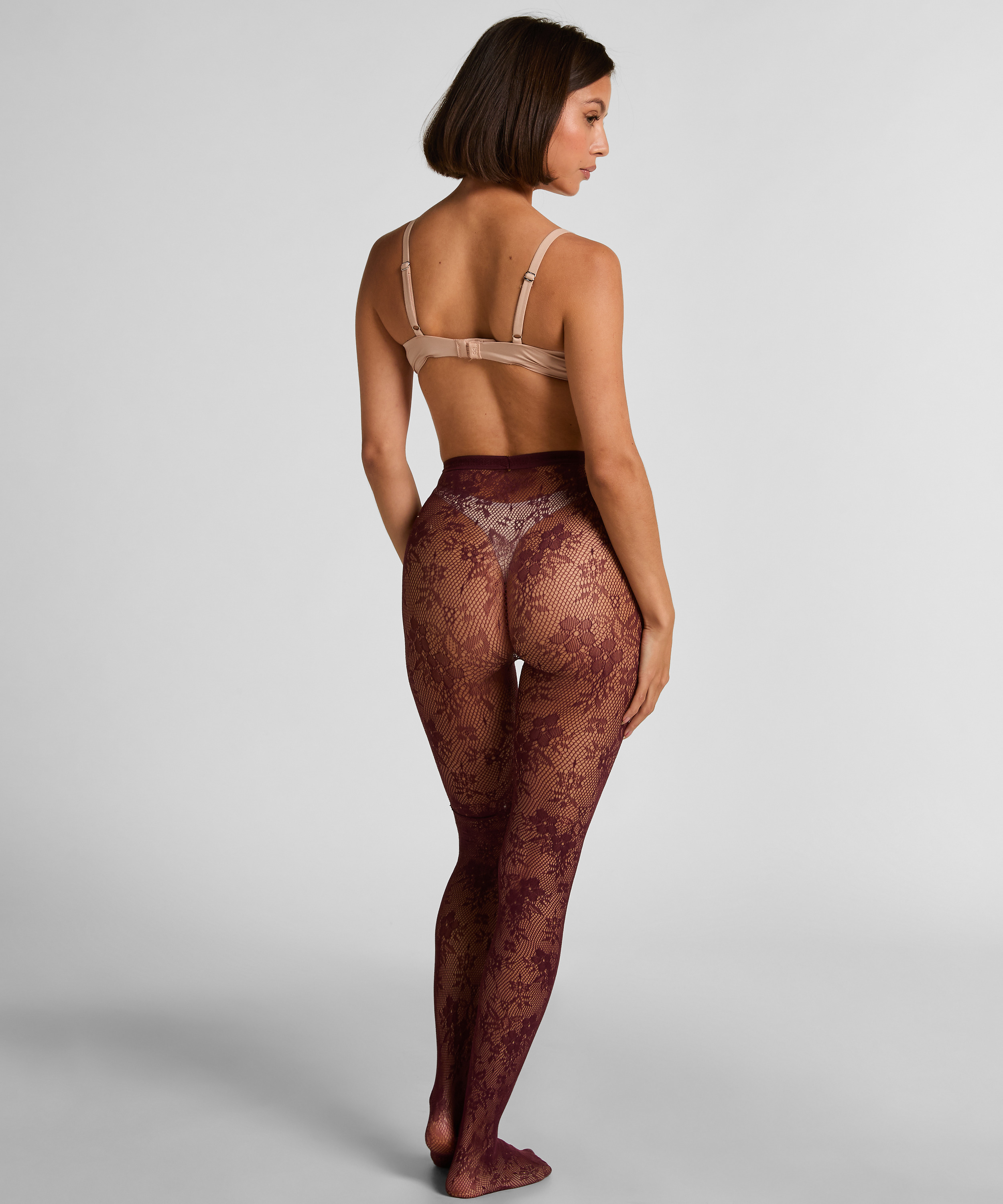 Rajstopy Allover Lace, Fioletowy, main