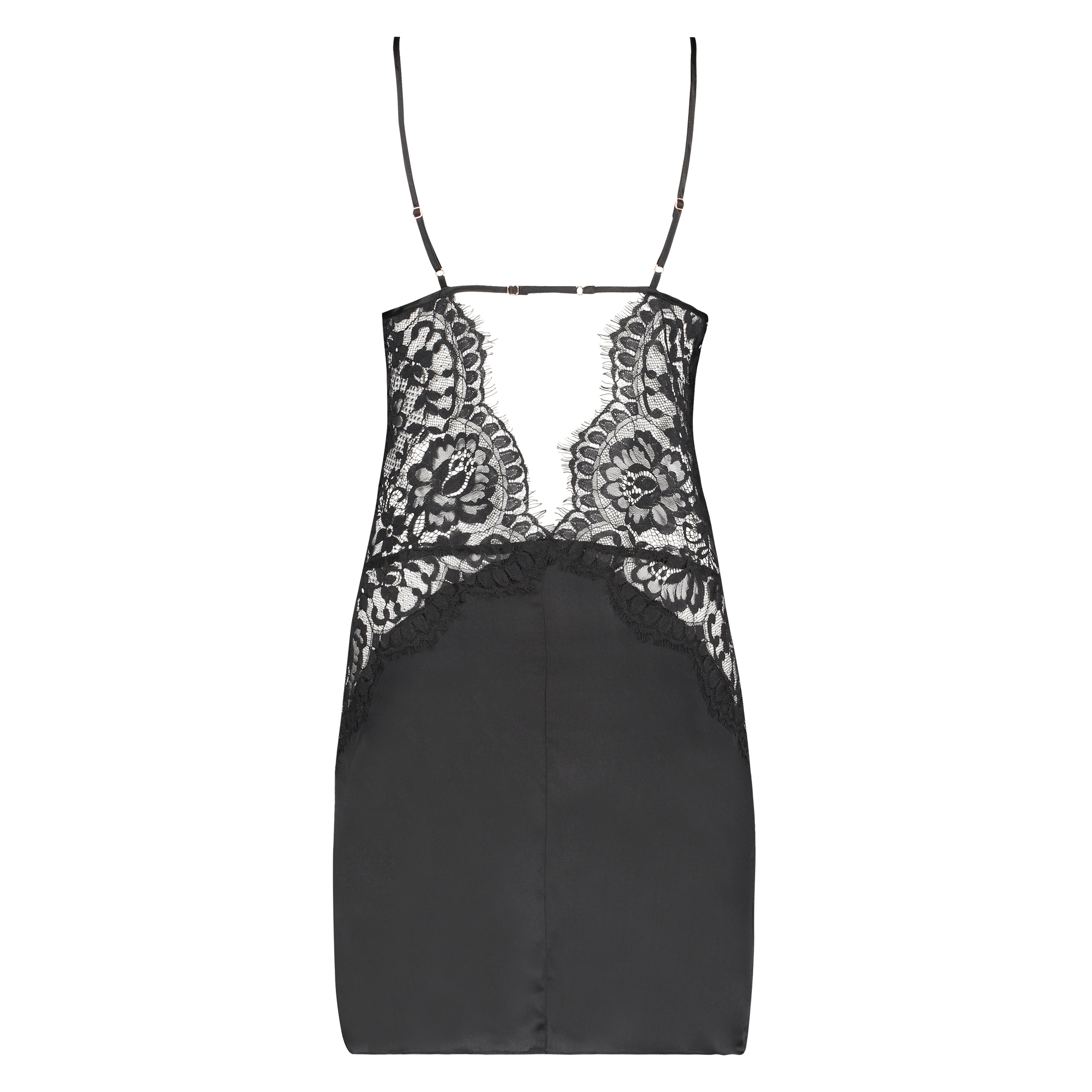 Silk Slip Dress, Czarny, main