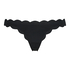 Figi bikini z falowanym brzegiem, Czarny