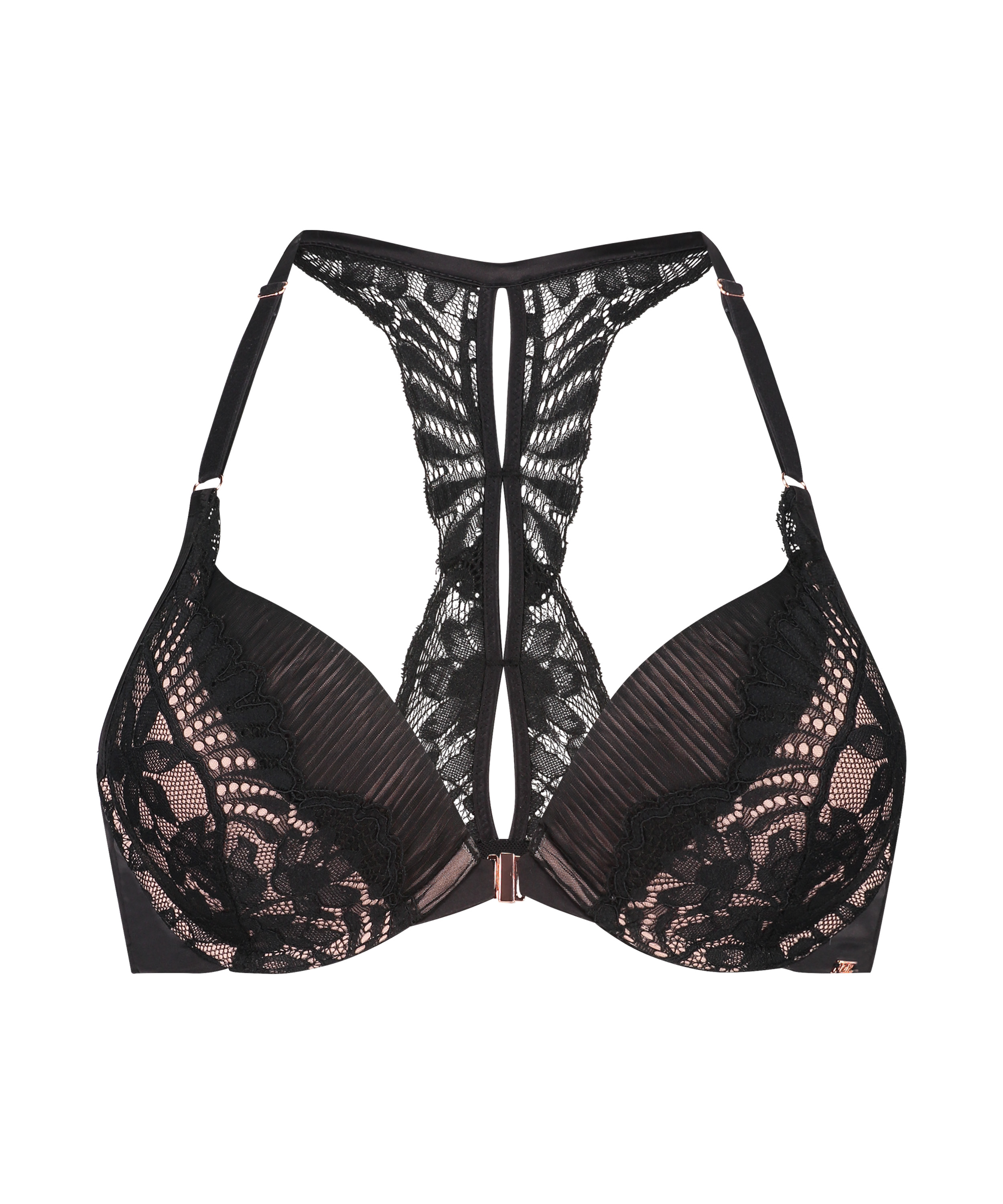 Usztywniony biustonosz push-up z fiszbinami Antonia, Czarny, main