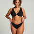 Scallop biustonosz bikini bez wkładek z fiszbinami, Czarny