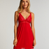 Graphic Lace slipdress, Czerwony
