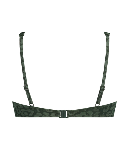 Nieusztywniany stanik bikini z fiszbinami, Zielony