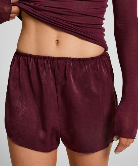 Satynowe szorty Minimal, Fioletowy