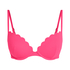 G&oacute;ra od bikini push-up z fiszbinami, z falowanym brzegiem, miseczki A &ndash; E, R&oacute;żowy