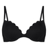 Scallop biustonosz bikini z wkładkami i fiszbinami, Czarny