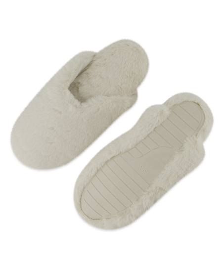 Kapcie Teddy Mule, Biały