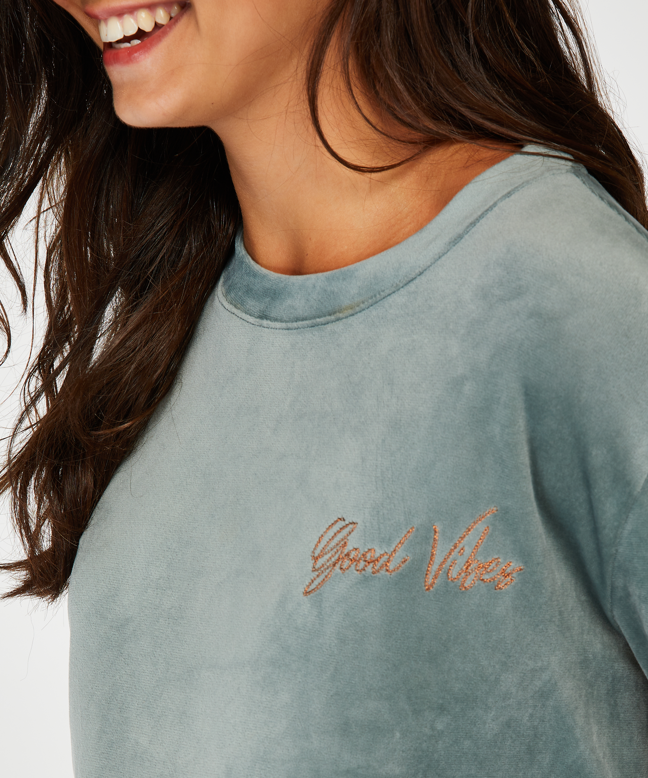 Aksamitny top ciążowy, Zielony, main