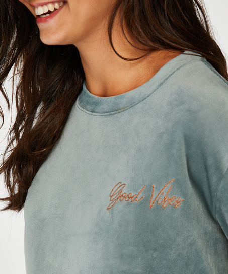 Aksamitny top ciążowy, Zielony