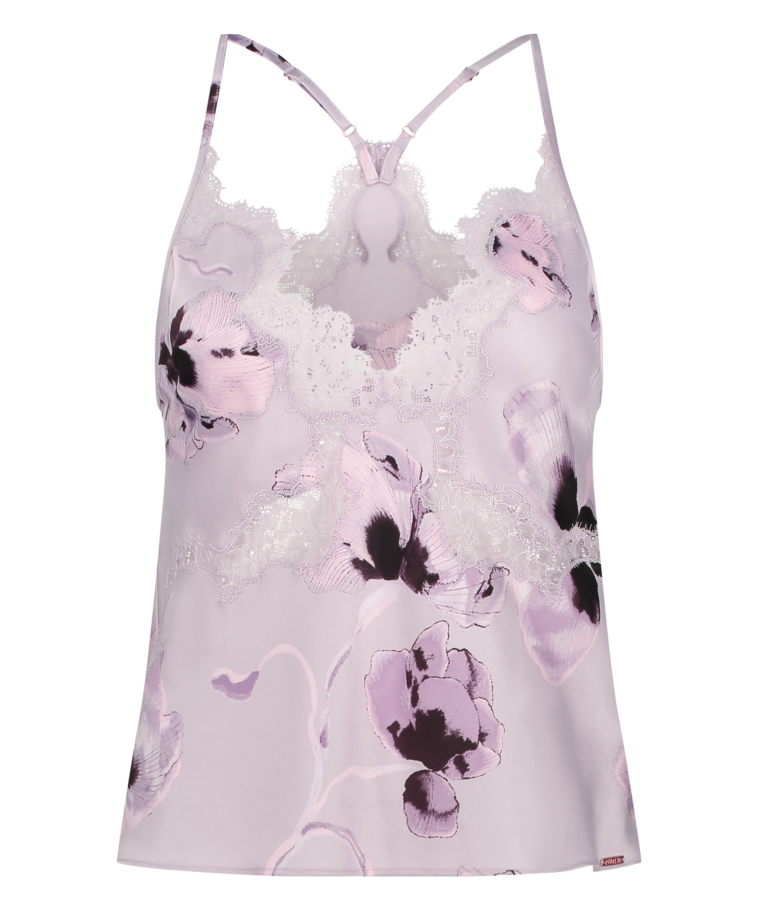 Satynowy top na ramiączkach, Fioletowy, main