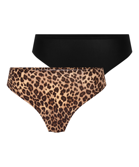 2-pak Stringi Invisible, Czarny