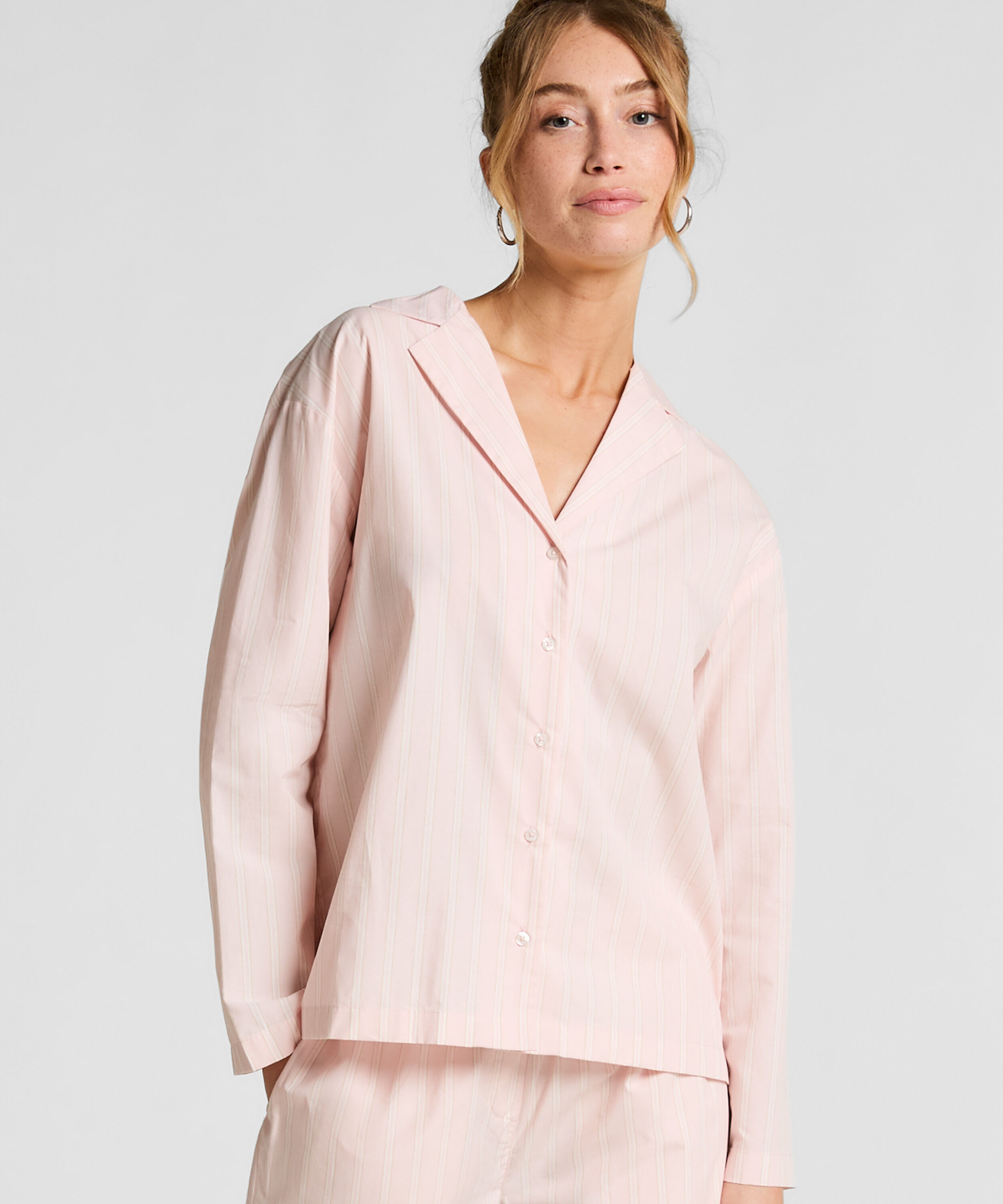 Top piżamowy Bawełna Poplin, R&oacute;żowy