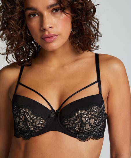 Biustonosz usztywniany z fiszbinami Mavis, Czarny