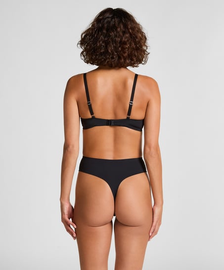 Usztywniony biustonosz push-up z fiszbinami Smooth, Czarny