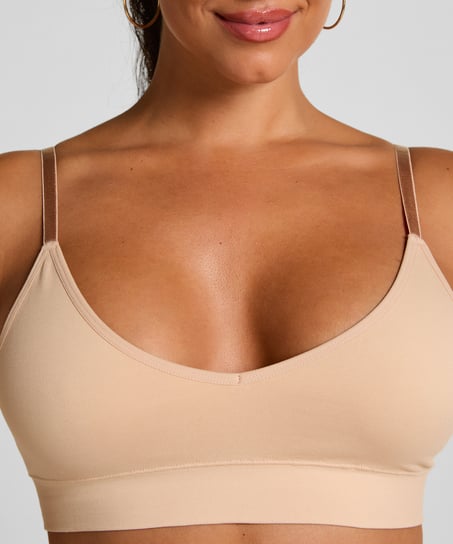 Tr&oacute;jkątny biustonosz bralette Dide, Beżowy