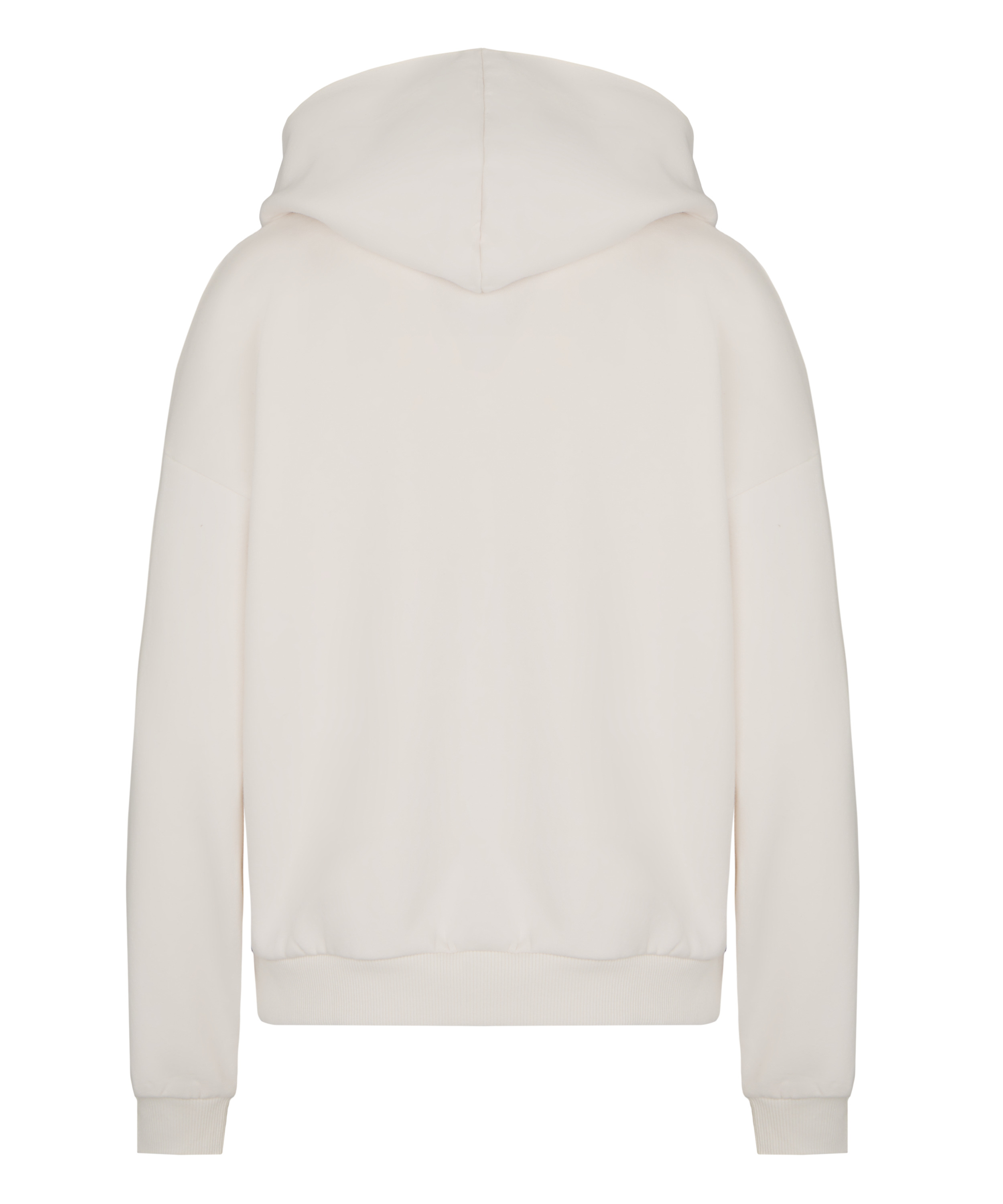 Bluza z Kapturem z Czesanej Dzianiny Dresowej, Biały, main