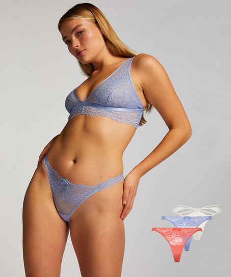 Zestaw 3 par stringów, Różowy