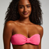 G&oacute;ra od bikini typu bandeau Crinkle, R&oacute;żowy