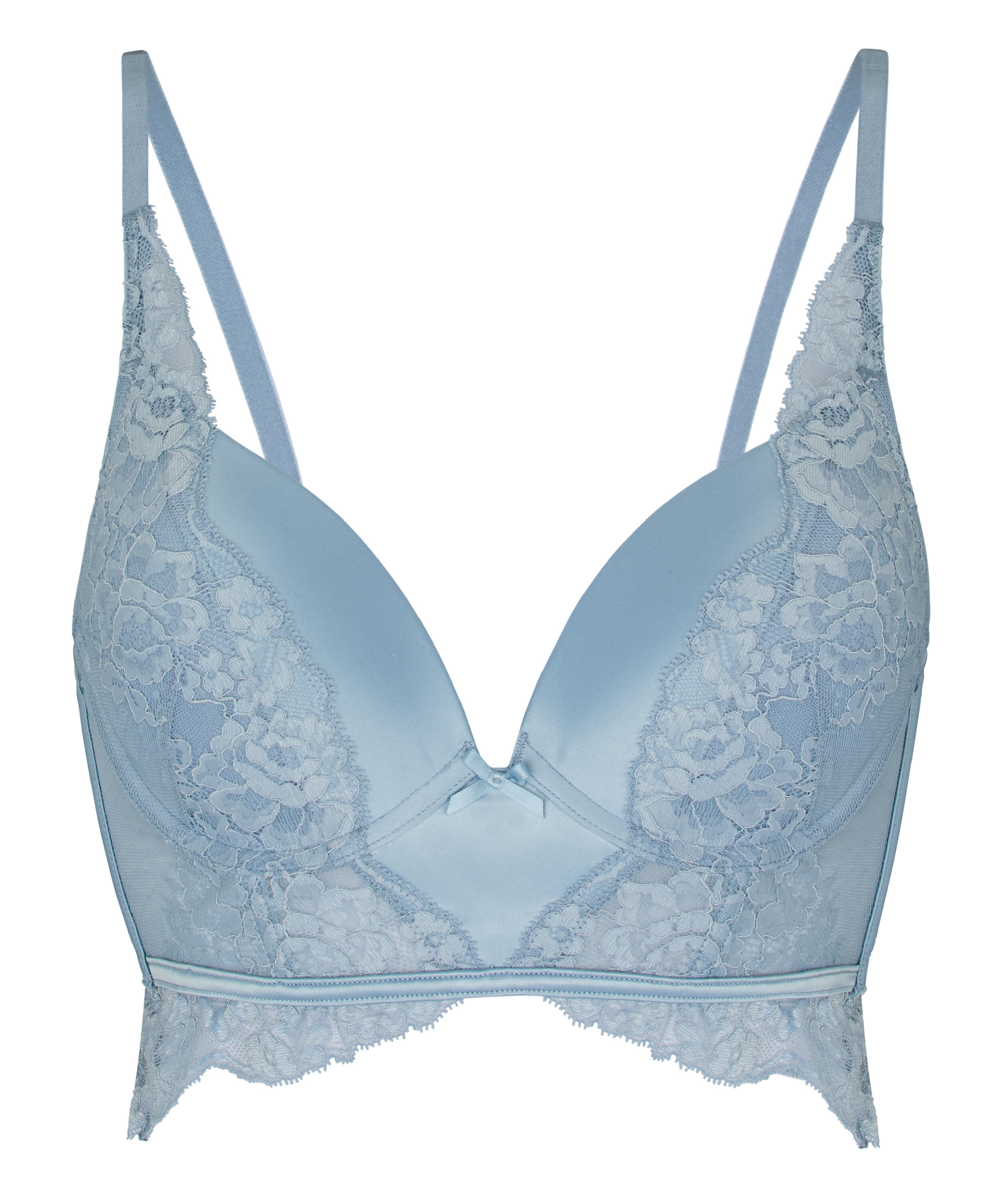 Biustonosz Push‑Up typu Longline Rosie, Niebieski