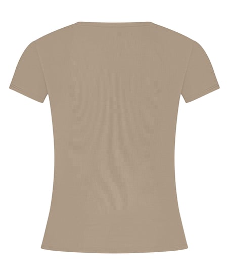 Top od piżamy Rib Essential, Beżowy
