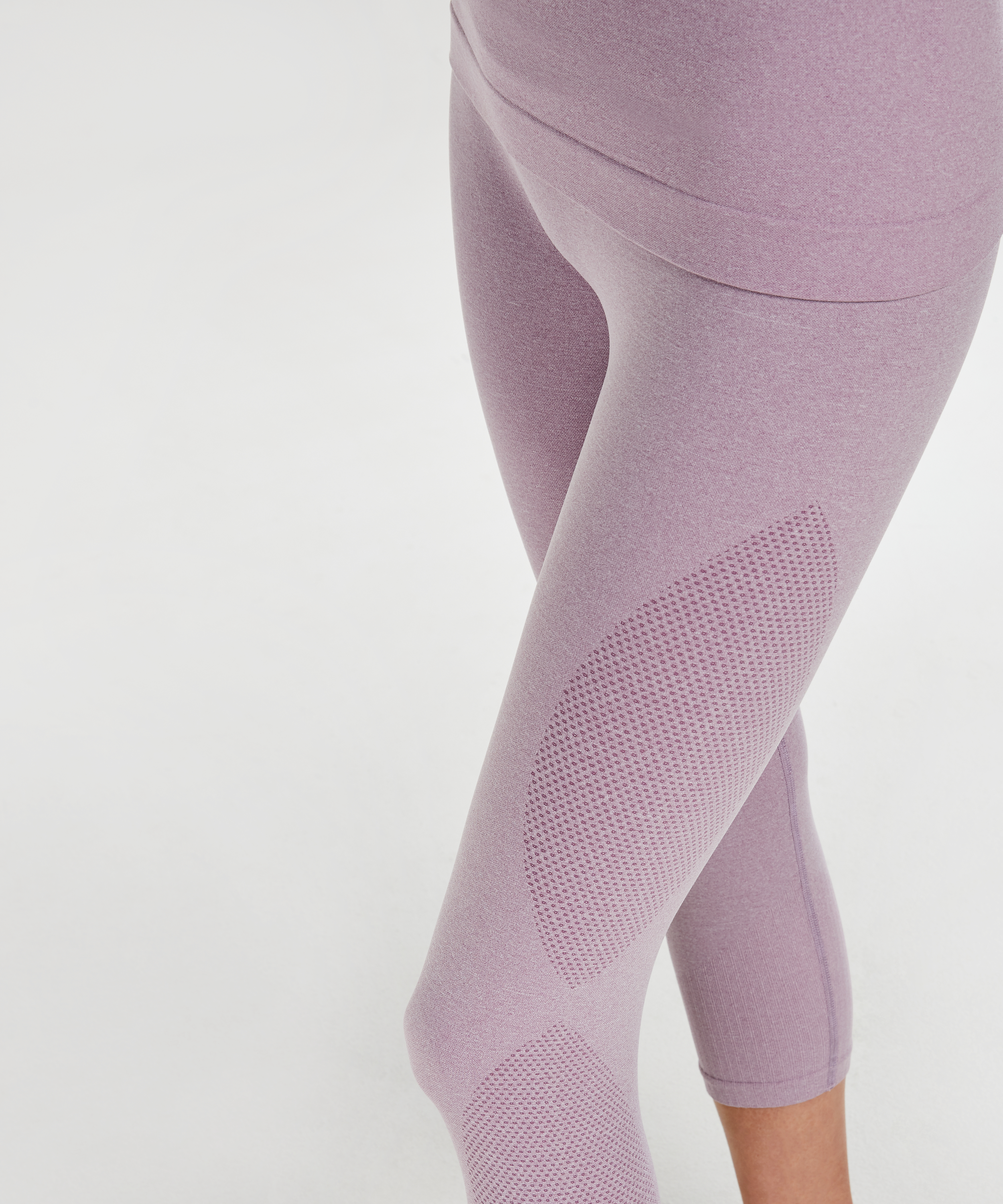 HKMX high waist capri round knit, Fioletowy, main