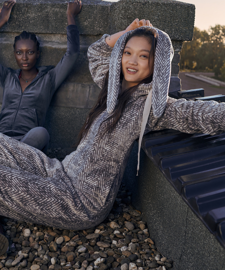 Flanelowy kombinezon, Szary