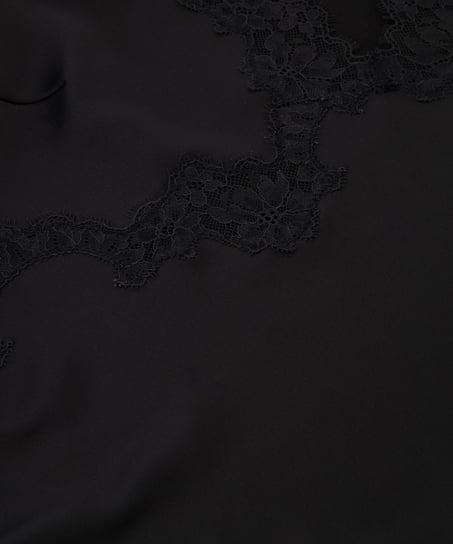 Koronkowy top na ramiączka Sophia, Czarny