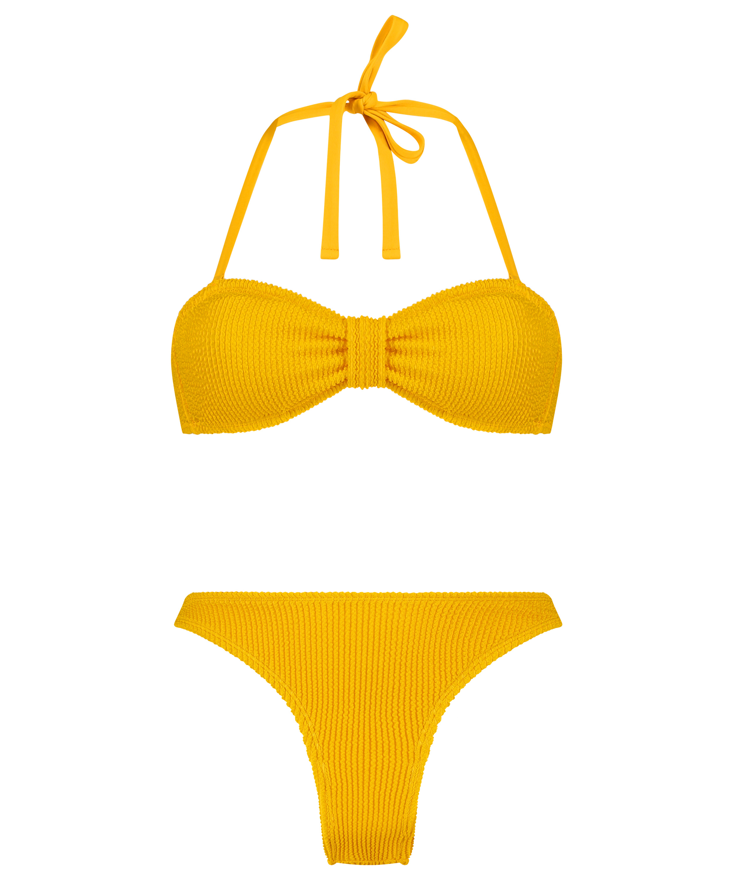 Krótki komplet bikini Crinkle, Żółty, main