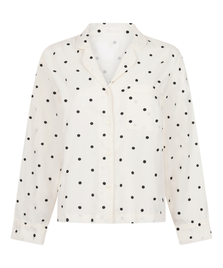 Bluza bawełniana w groszki, Biały