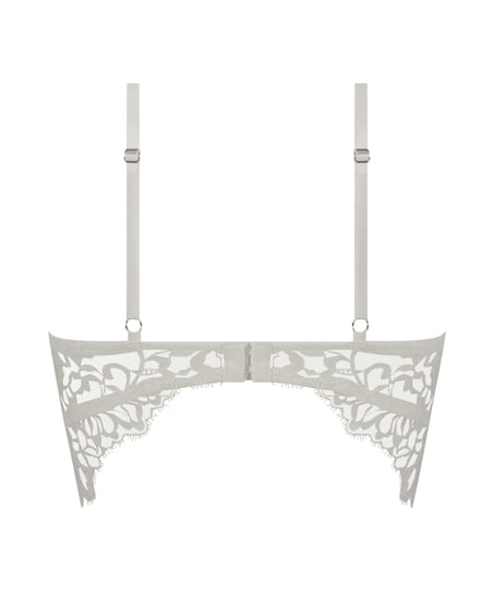 Usztywniony długi biustonosz z fiszbinami Isabella, Biały