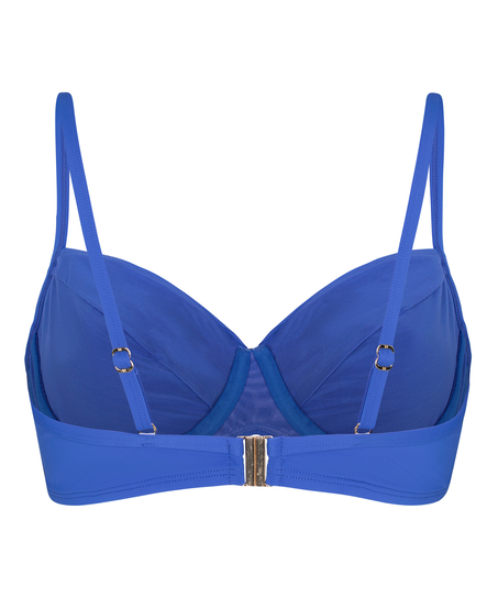 Nieusztywniona g&oacute;ra od bikini z fiszbinami Luxe, Niebieski