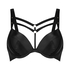 Usztywniony biustonosz push-up z fiszbinami Shadow, Czarny